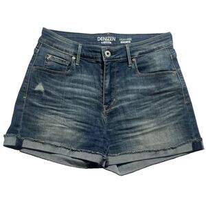 Denizen From Levi’s Womens High Rise Denim Shorts Distressed Raw Hem Size 2 W26